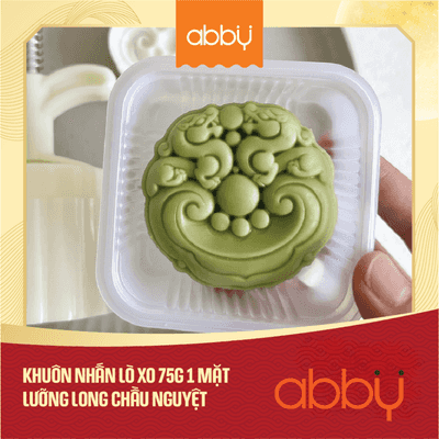 Khuôn nhấn lò xo 75g 1 mặt lưỡng long chầu nguyệt