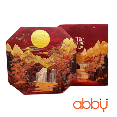 Bộ túi & hộp giấy 4 bánh trung thu 150-250g mẫu Kim Sơn