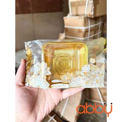 Túi đựng bánh trung thu 125-150g mẫu Đầm sen (Khoảng 100 túi)