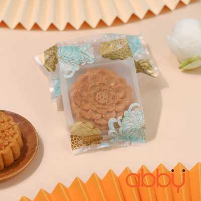 Túi đựng bánh trung thu 50-75g mẫu Cúc Xanh (10 túi)
