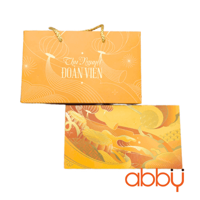 Bộ túi&hộp bánh trung thu 2 bánh 150-200g mẫu Thu Nguyệt Đoàn Viên