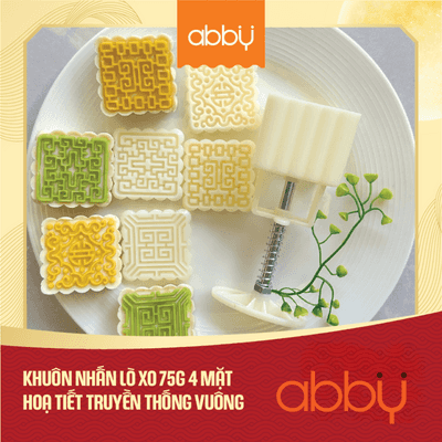 Khuôn nhấn lò xo 75g 4 mặt hoạ tiết truyền thống vuông
