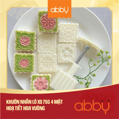 Khuôn nhấn lò xo 75g 4 mặt hoạ tiết hoa vuông