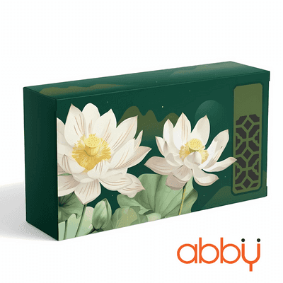 Bộ túi & hộp giấy 2 bánh trung thu 125-250g mẫu Bạch Liên Dạ Nguyệt