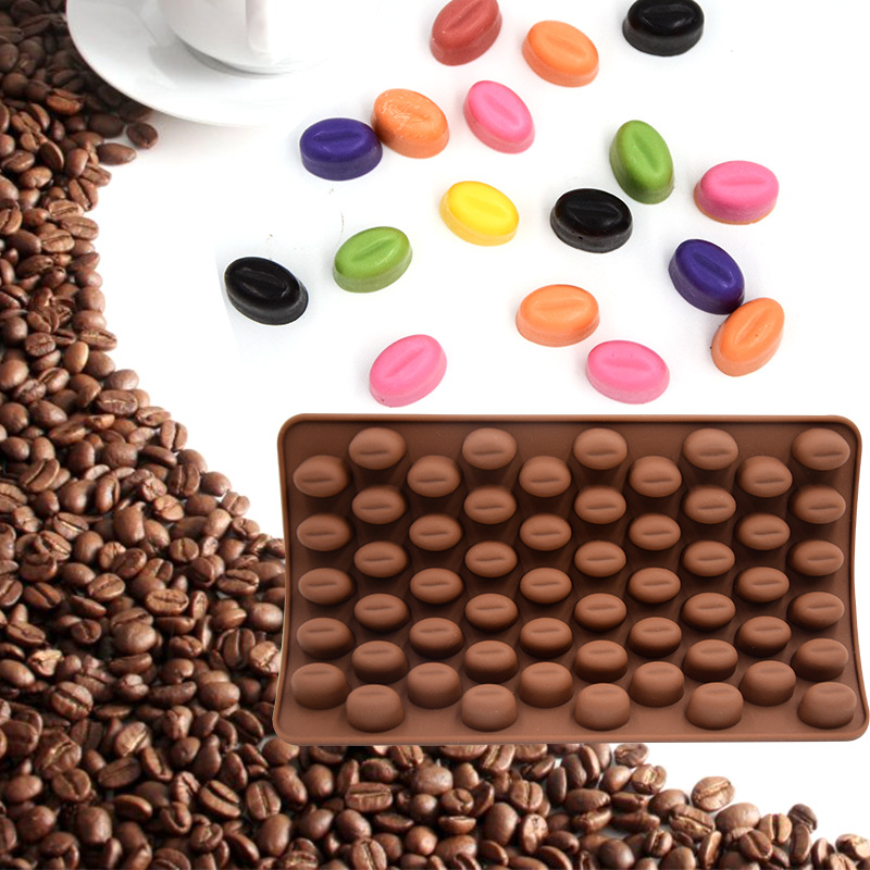 Khuôn kẹo silicon 55 viên hạt cafe