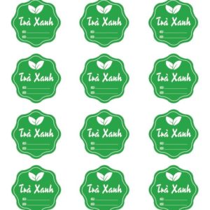 Tem nhân trà xanh có NSX/HSD (17 tem)