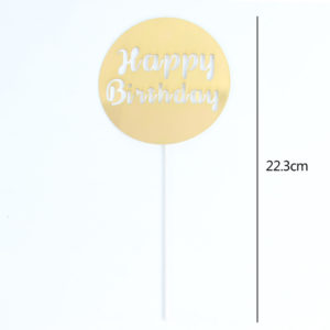 Chữ Happy Birthday tròn vàng 22.3cm