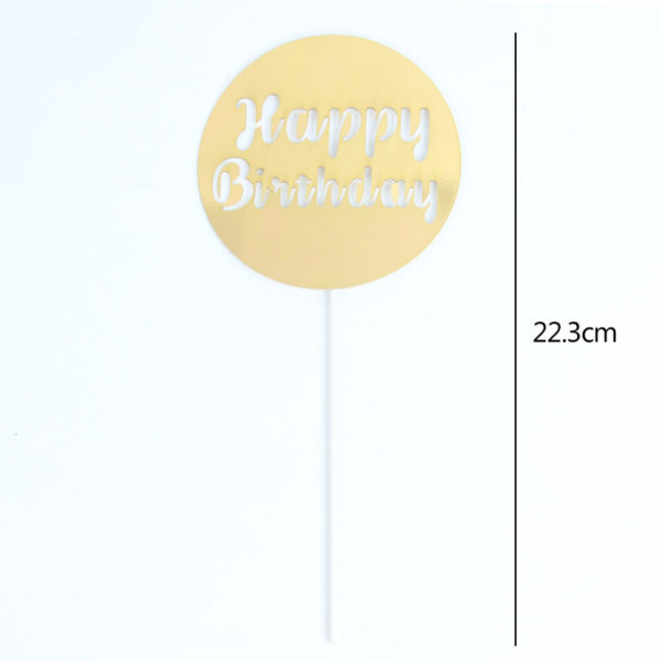 Chữ Happy Birthday tròn vàng 22.3cm