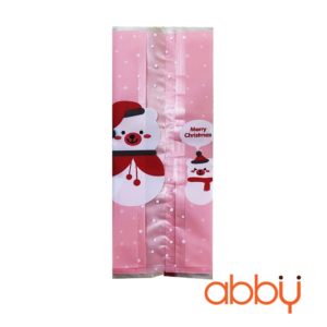 Túi đựng bánh quy Christmas hồng 22x8.5cm (10 chiếc)