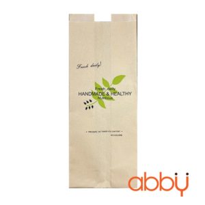 Túi đựng bánh mì lá kèm chữ Healthy 31x12x9cm (10 chiếc)