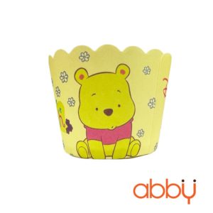 Cup giấy cứng 4x5cm mẫu gấu Pooh vàng (48 - 50 chiếc)