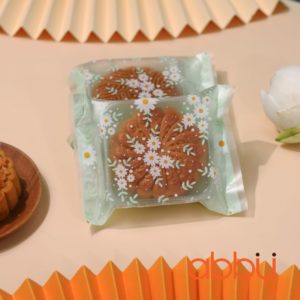 Túi đựng bánh 125-150g Hoa cúc nền xanh (100 túi)