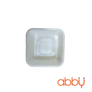 Khay nhựa 9cm đựng bánh Trung Thu 125-150g trắng PP (50 chiếc)