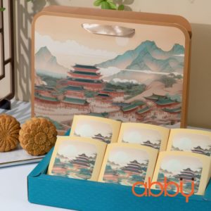 Bộ túi & hộp giấy 6 bánh trung thu 125-250g mẫu Tranh Nhật Bản