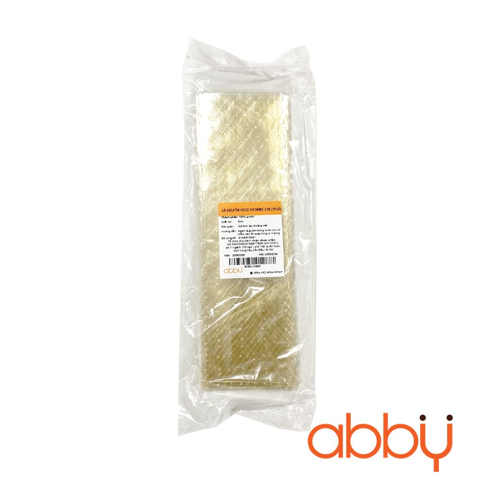 Lá gelatin khoảng 3.3 - 3.5g (15 lá) - Abby - Đồ làm bánh, nấu ăn và pha chế