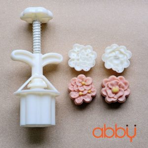 Khuôn nhấn lò xo 50g 2 mặt hoa mai hoa hồng