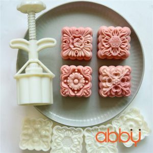 Khuôn nhấn lò xo 75g 4 mặt vuông hoa văn