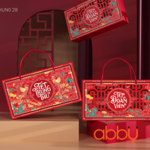 Hộp giấy 2 bánh trung thu 125-250g Loan Phụng