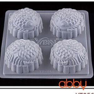 Khuôn thạch nhựa 4 ô tròn ép vảy rồng