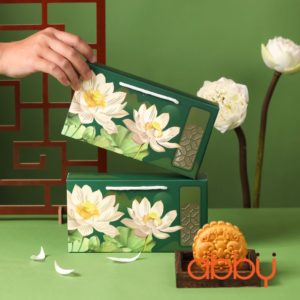 Hộp giấy 2 bánh trung thu 125-250g mẫu Bạch Liên