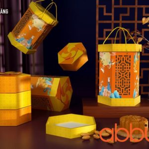 Bộ túi & hộp giấy 4 bánh trung thu 125-250g Nguyệt Đăng