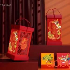 Bộ túi & hộp giấy 4 bánh trung thu 125-250g Nguyệt Đăng