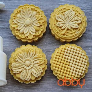 Khuôn nhấn lò xo 100g 4 mặt Hoa cỏ mùa thu 2023