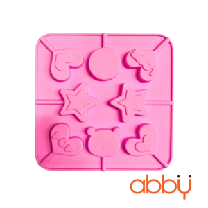 Khuôn silicon 8 viên gấu, tim, sao