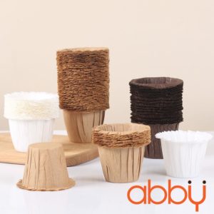 Cốc cupcake giấy nâu xếp ly 5x4.5x7.5cm (50 chiếc)