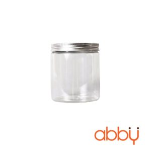 Hộp nhựa hình trụ nắp nhôm 600ml 9.9x9cm