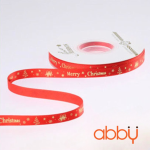 Ruy băng Giáng sinh 1cm đỏ cuộn 22m