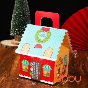 Hộp giấy đựng bánh quy ngôi nhà 10x12cm