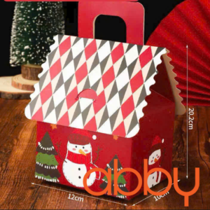 Hộp giấy đựng bánh quy ngôi nhà 10x12cm