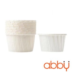 Cốc cupcake giấy trắng trơn 5x6.8x3.9cm có viền 5039 (50 chiếc)