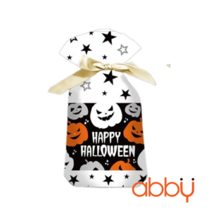 Túi đựng bánh quy dây rút mẫu bí đỏ 15x23cm (10 chiếc)