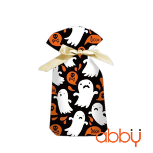 Túi đựng bánh quy dây rút mẫu ma trắng 15x23cm (10 chiếc)