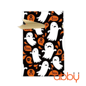 Túi đựng bánh quy dây rút mẫu ma trắng 15x23cm (10 chiếc)