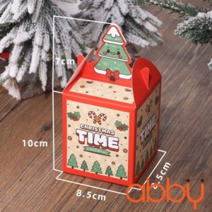 Hộp giấy đựng bánh quy Christmas Time 8.5x10cm