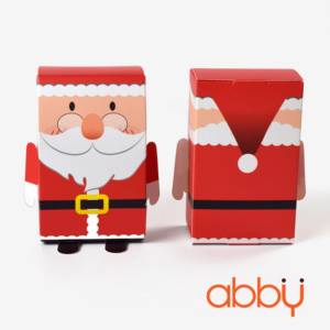 Hộp giấy chữ nhật đựng bánh quy Ông già noel 7.5x5x12cm