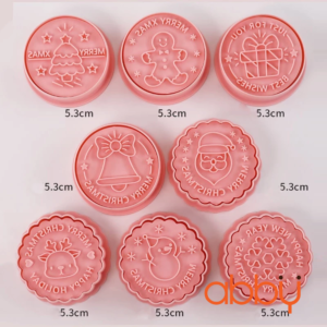 Bộ 8 khuôn nhấn làm bánh quy họa tiết Giáng Sinh mẫu 5