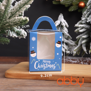 Hộp cupcake Giáng sinh xanh dương 1 ô