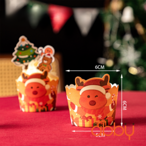 Cốc cupcake giấy tuần lộc 5x6x6 (50 chiếc)