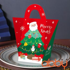 Hộp giấy hình túi xách cây thông 7.5x12x14cm