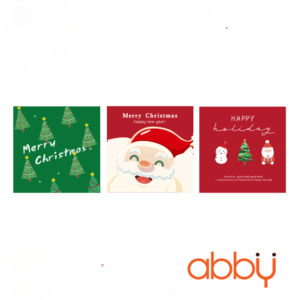 Hình dán Giáng sinh hình vuông 7cm 3 hình/tờ