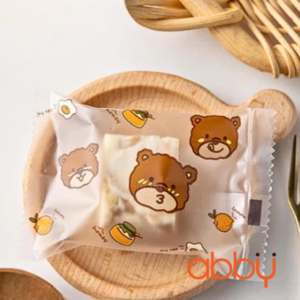 Túi đựng bánh quy gấu nâu trong mờ 7x10cm (100 chiếc)