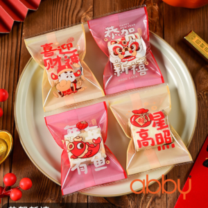 Túi đựng bánh quy cá chép, lân, thần tài 7x10cm (100 chiếc)