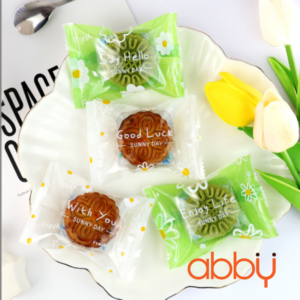 Túi đựng bánh quy cúc mini xanh trắng 7x10cm (100 chiếc)