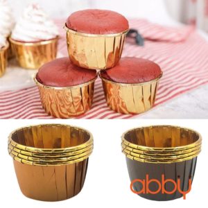 Cốc cupcake vàng 5.6x3.5x4.4cm (50 chiếc)