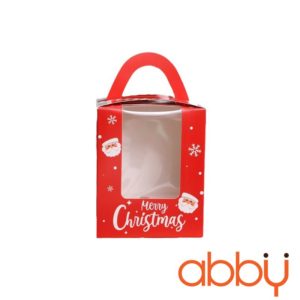 Hộp cupcake có quai 1 ô Giáng Sinh