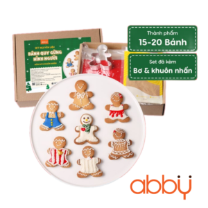 Set nguyên liệu làm bánh quy gừng hình người tại nhà kèm bơ, khuôn nhấn